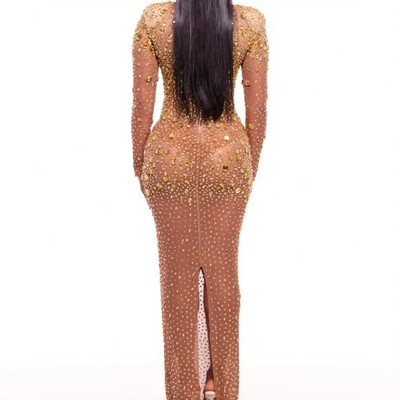 GOLD BODYCON DRESS - Picture 4 of 6